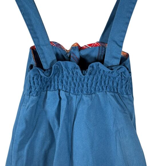 JCPenney VTG Girl's 6 Cotton Blend No Iron Corduroy Jumper Dress Plaid Trim READ - Picture 4 of 10